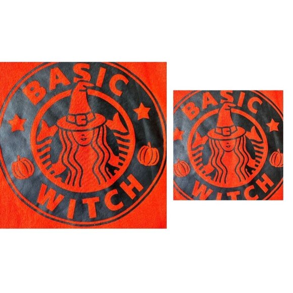 SheShow Basic Witch Sweatshirt Medium Orange  Halloween Starbucks Mermaid NWOT - Picture 7 of 12